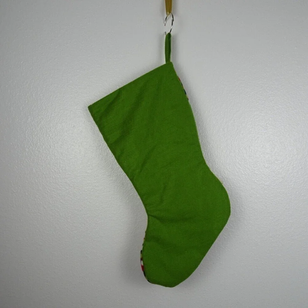 Clearance💎5/$25 Santa Clause 3D Christmas Stocking Holidays Decor Green Red 18